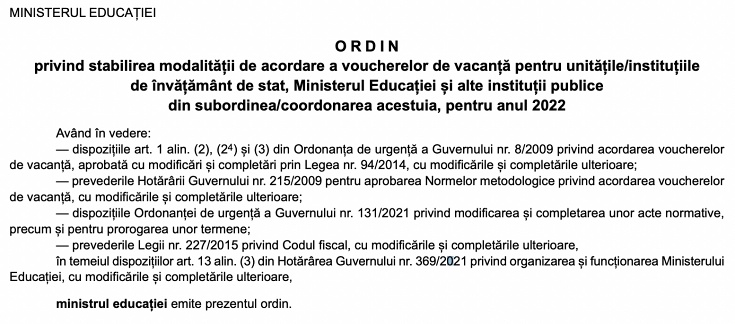 ordin vouchere