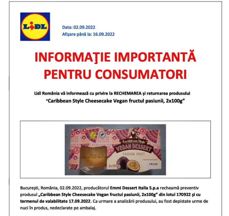 produs retras lidl cheesecake